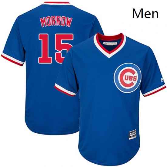 Mens Majestic Chicago Cubs 15 Brandon Morrow Replica Royal Blue Cooperstown Cool Base MLB Jersey